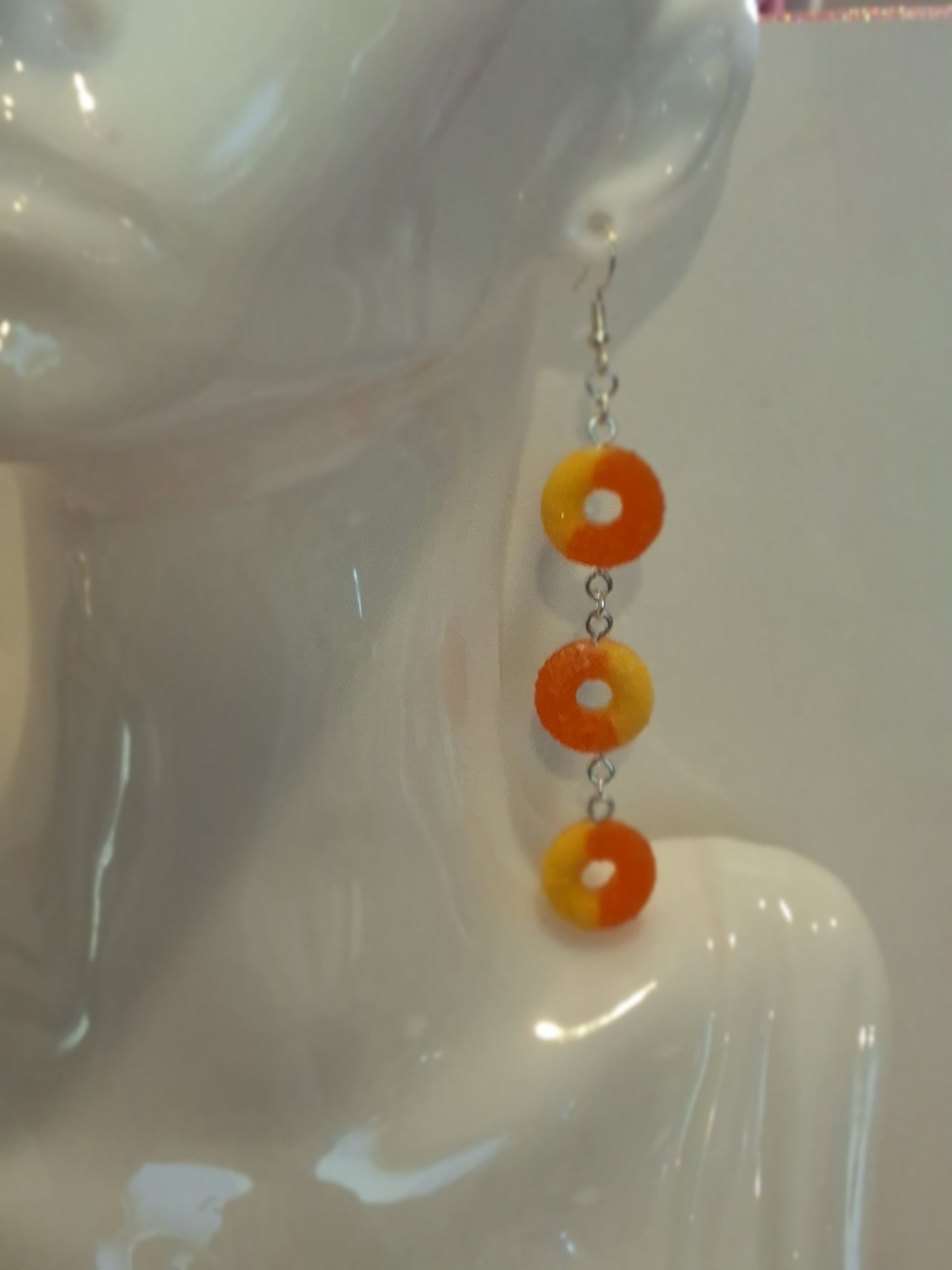 Peach Ring Earrings