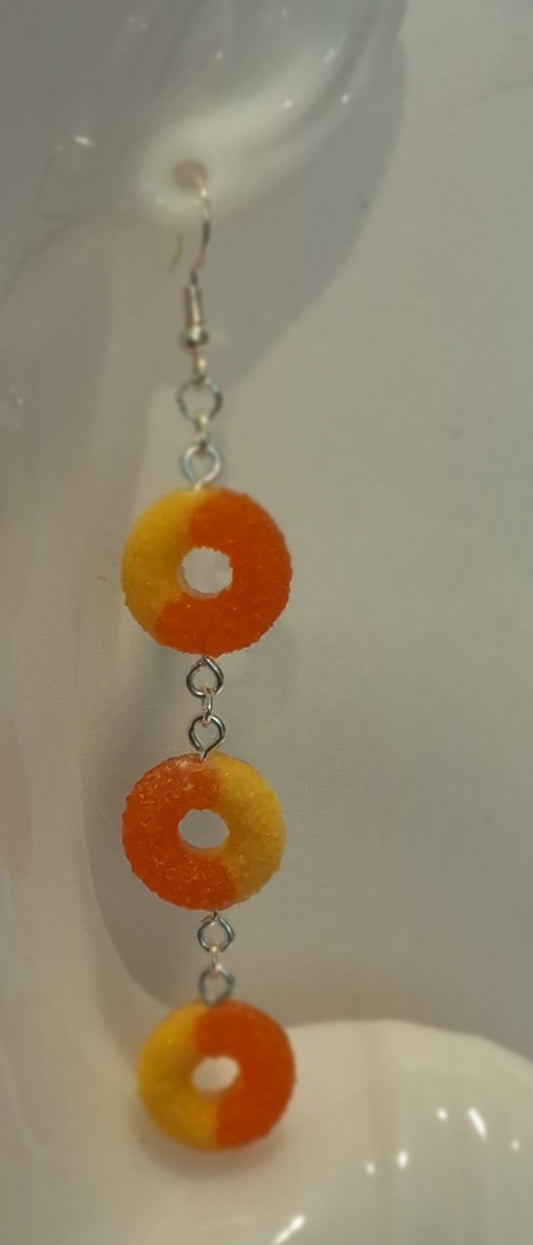 Peach Ring Earrings