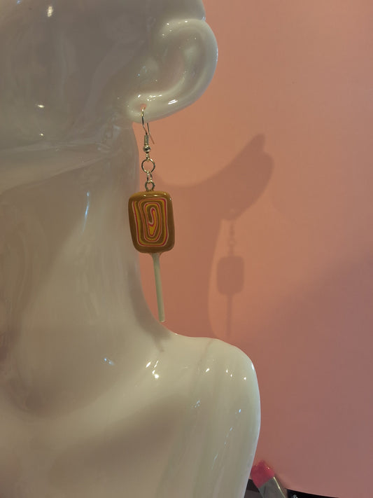Retro caramel banana sucker Earrings